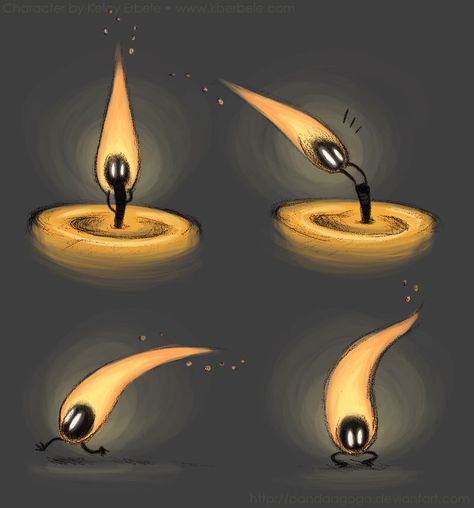 Fire Creature Concept Art, Fire Elemental Character Design, Fantasy Biology, Emotional Poses, Flame Character, Amelia Moore, Fire Character, Candle Drawing, Candle Flame