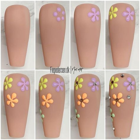 Fake Nails Designs, Nail Drawing, Gel Nail Art Designs, Gel Polish Nail Art, Cute Acrylic Nail Designs, Pretty Nail Designs, Nail Art Designs Diy, Almond Nails Designs, Nail Art Videos