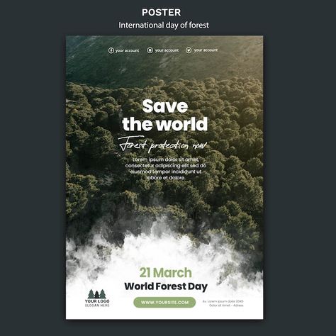 Forest Day Poster, Poster About Nature, Desain Editorial, Graphic Design Books, Sports Logo Design, About World, Beauty Posters, Plakat Design, Nature Posters