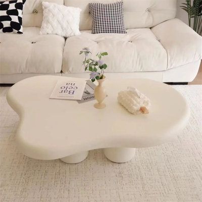 Cloud coffee table, cute cartoon irregular shaped coffee table, suitable for living room, bedroom, home office furniture, modern cloud coffee table. Size: 15.7" H x 47.2" L x 31.49" W | Ivy Bronx Joryel Cloud coffee table, cute coffee table, upgraded white modern coffee table Wood in Brown / White, Size 15.7 H x 47.2 W x 31.49 D in White Modern Coffee Table, Cute Coffee Table, Cloud Coffee Table, White Coffee Table Modern, Cloud Coffee, Shaped Coffee Table, Modern Wood Coffee Table, Inspire Me Home Decor, Cute Coffee