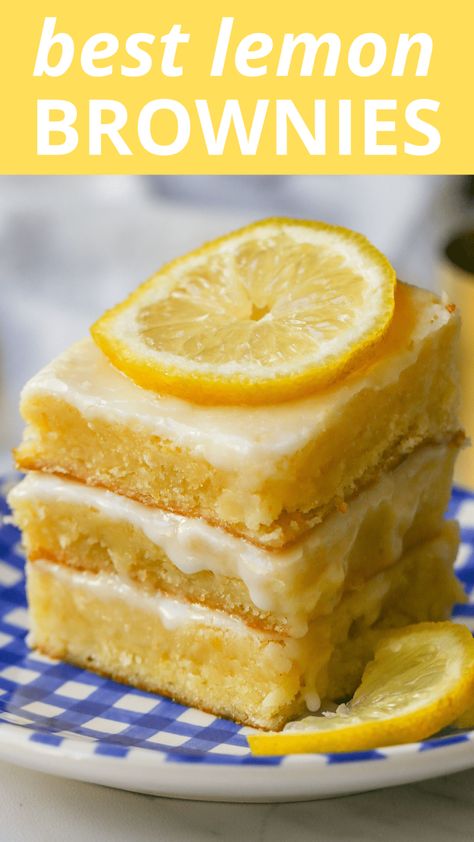 Sweet Slices, Yummy Bars, Modern Honey, Dream Dessert, Lemon Brownies, Baking Products, Lemon Dessert, Lemon Dessert Recipes, Blondies Recipe