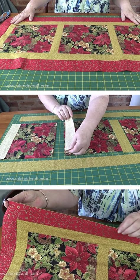 Christmas Table Runner Pattern, Quilted Table Runners Christmas, Christmas Quilting Projects, Table Runner Tutorial, Patchwork Table Runner, Christmas Sewing Projects, Quilted Table Runners Patterns, Christmas Runner, Beginner Sewing Projects Easy