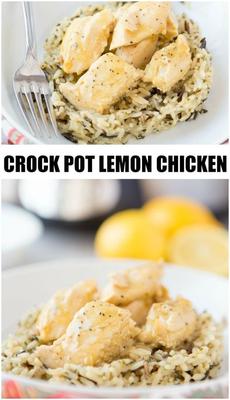 Crock Pot Lemon Chicken, Fast Healthy Dinner, Quick Chicken Dinner, Quick Chicken, Crockpot Dishes, Chicken Slow Cooker Recipes, Crock Pot Slow Cooker, Crockpot Recipes Slow Cooker, 4 Ingredient