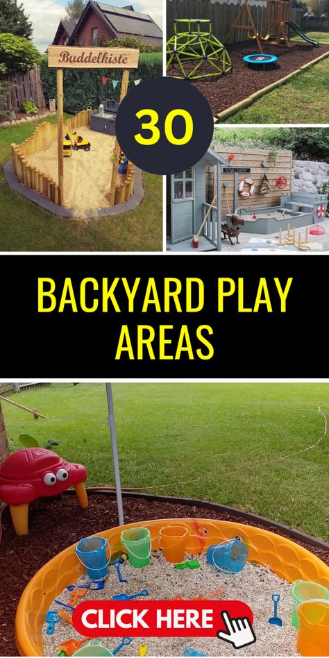 30 Unique Backyard Play Areas to Inspire Outdoor Fun & Adventure - placeideal.com Cool Outdoor Play Areas, Budget Outdoor Play Area, Natural Playground Diy Simple, Outside Toys For Kids Backyards, Outdoor Home Playground, Diy Kids Play Area Outdoors, Front Yard Playground, Diy Boys Outdoor Play Area, Outdoor Preschool Playground Ideas