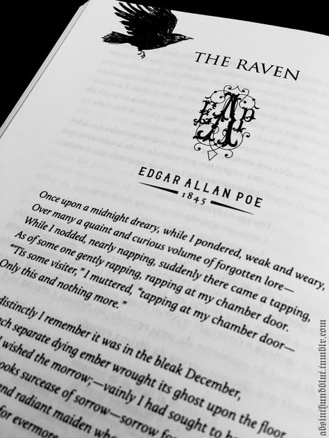 The Raven by Edgar Allan Poe titled book page Poe Love Book Ideas, Goth Academia, Gothic Academia, Altered Carbon, Allen Poe, Edgar Allen Poe, King Fashion, Gothic Aesthetic, The Raven