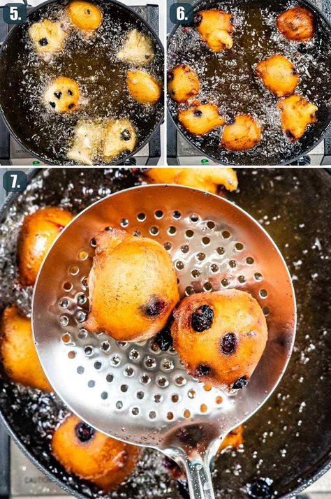 Sweet and crispy, perfectly glazed, these Blueberry Fritters are so incredibly delicious, you'll fall in love at first bite! These fritters are for those with a sweet tooth who love donuts and blueberries. #blueberry #fritters #donuts #recipe Blueberry Fritters Recipe, Old Fashioned Doughnuts Recipe, Blueberry Fritters, Blueberry Bites, Blueberry Donuts, Easy Donut Recipe, Fried Donuts, Jo Cooks, Donut Dessert