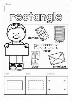 Free Shapes - Worksheet School Real Life Examples Of 2d Shapes, Lavinia Pop, Shapes Kindergarten, Teaching Shapes, Prep Worksheets, Shapes Preschool, Prek Math, Shapes Worksheets, Learning Shapes