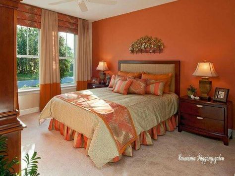 Orange bedroom decor