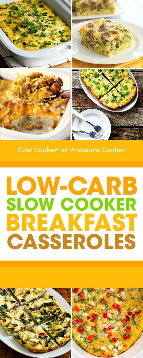 When you make one of these Low-Carb Slow Cooker Breakfast Casseroles, breakfast cooks in the slow cooker while you're busy doing something else! [Found on Slow Cooker or Pressure Cooker] #LowCarbBreakfastCasseroles #SlowCookerBreakfastCasseroles #BreakfastCasseroles Keto Crock Pot Recipes, Slow Cooker Holiday Recipes, Recipes With Eggs, Low Carb Breakfast Casserole, Slow Cooker Breakfast Casserole, Sausage Crockpot, Healthy Breakfast Casserole, Crockpot Breakfast Casserole, Breakfast Crockpot Recipes