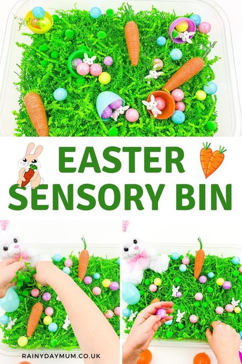 Easter Sensory Bin, Easter Sensory, Easter Activities For Toddlers, Toddler Sensory Bins, Easter Lessons, Easter Crafts Preschool, Maluchy Montessori, Spring Toddler, Tuff Spot