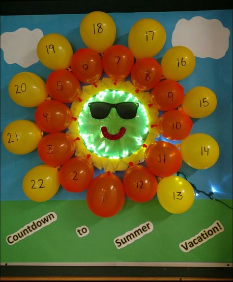 Summer Vacation Bulletin Board Ideas, Preschool Countdown To Summer, Count Down To Summer Classroom Door, Summer Hallway Decorations School, Countdown To Summer Classroom Door, Count Down To Summer Bulletin Board, Summer Countdown Bulletin Board, School Countdown To Summer, Countdown To Summer Bulletin Board