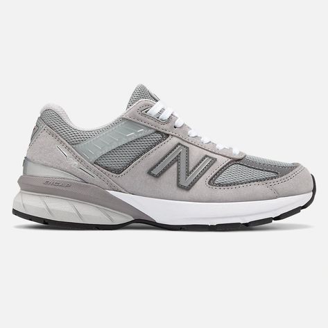 Made in US 990v5, W990GL5, Grey with Castlerock New Balance Shoes 990, New Balance 990, Plastic Heels, Sneakers Looks, Morning Running, New Balance Men, New Balance Women, Iconic Style, Pig Skin