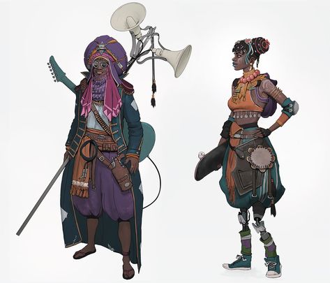 ArtStation - Afropunk inspired character concepts, Jaco Herbst Punk Character Design, Punk Character, Sci Fi Fashion, Black Comics, Fantasy Sci Fi, Afrocentric Art, Afro Punk, Black Art Pictures, Jaco