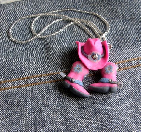 Western Polymer Clay Jewelry, Cowboy Clay Earrings, Horseshoe Clay Earrings, Polymer Clay Cowboy Boots Earrings, Polymer Clay Horse Earrings, Cowgirl Necklaces, Daily Crafts, Horse Necklace, Necklace And Earrings