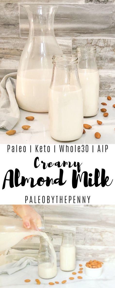 Diy Almond Milk, Keto Condiments, Almond Milk Recipes, Desserts Keto, Low Carb Drinks, Homemade Almond Milk, Nut Milk Bag, Keto Lunch, Aip Recipes