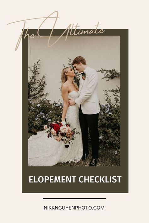 Want to learn all about how to have the best possible elopement? Here’s my official elopement checklist to get you started! Find the most helpful tips in the blog post and follow along for more elopement ideas! Bride Planning, Elopement Wedding Photography, Wedding Planning Timeline, Wedding Planning Checklist, Destination Elopement, Elopement Inspiration, Getting Engaged, Wedding Planning Tips, Elope Wedding