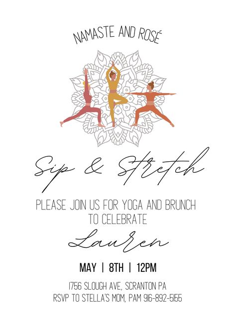 Birthday Retreat Ideas, Yoga Party Invitations, Yoga Party Decorations, Yoga Brunch Party, Yoga Themed Party, Yoga Birthday Wishes, Yoga Event Ideas, Yoga Party Ideas, Yoga Bachelorette Party