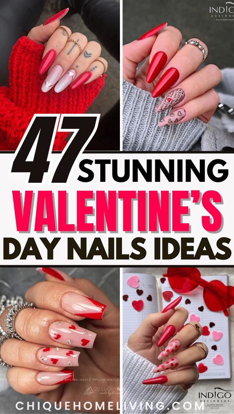 Get ready to embrace the season of love with our board featuring 50 Insanely Cute Valentine's Day Nail Design Ideas! 💅❤️ Dive into a world of creativity and charm as we present an array of adorable nail designs that capture the essence of Valentine's Day. From classic reds to soft pinks, heart patterns to romantic florals, these ideas cover a spectrum of styles to suit every preference. Whether you're into subtle elegance or playful extravagance, these nail art inspirations will add a touch of Valentines Nail Art Designs, Occasion Nails, Vday Nails, Valentines Day Nails, Valentine Nail Art, February Nails, Valentine Nails, Pedicure Manicure, Nail Designs Valentines