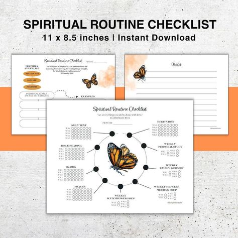 JW Routine Tracker, JW Spiritual Routine Checklist, JW Digital Planner, Baptism Gift, Printable Digital Download, Family Worship Jw Planner, Spiritual Routine, Monthly Habits, Study Prayer, Routine Tracker, Routine Checklist, Family Worship, Gift Printable, Jehovah's Witnesses