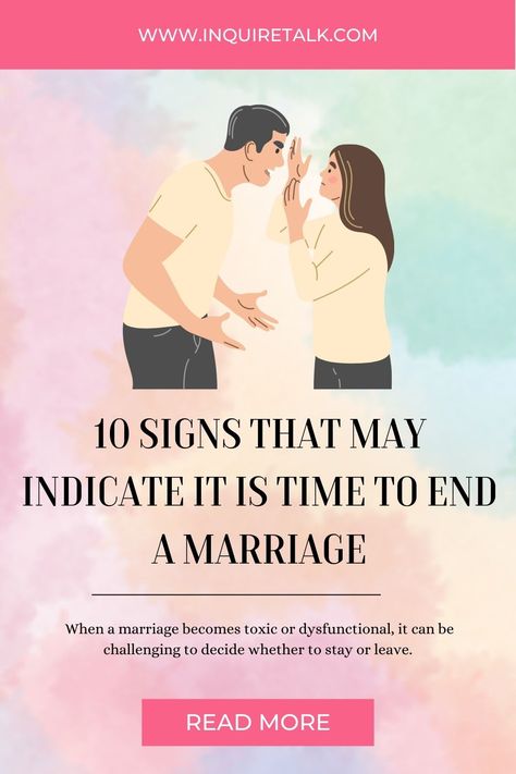 10 signs that may indicate it is time to end a marriage When To End A Marriage, How To Know When To Leave A Marriage, Seperation Marriage With Kids, When To Leave A Marriage, Fixing A Marriage, Neglect In Marriage, Disconnected Marriage, Ending A Marriage, Marriage Struggling