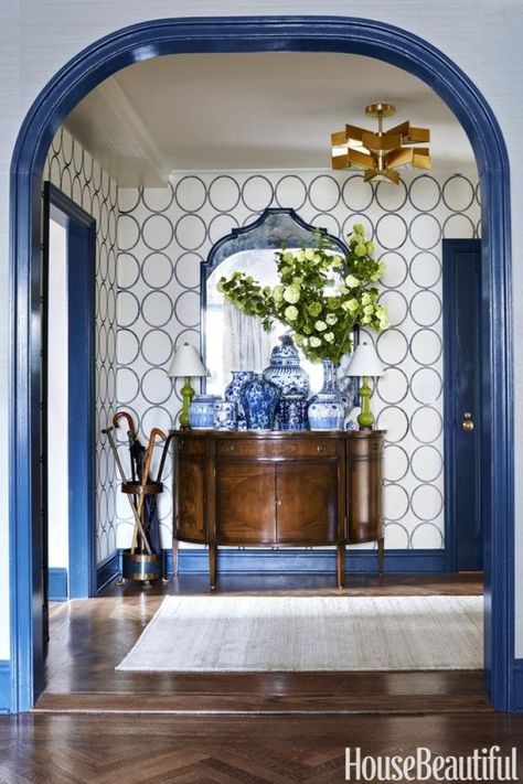 One Room Challenge – Week One, Dining Room Baseboard Trim, Handmade Chandelier, Manhattan Apartment, Wooden Chandelier, Foyer Decorating, Chinoiserie Chic, New York Apartment, Painting Trim, Blue Trim