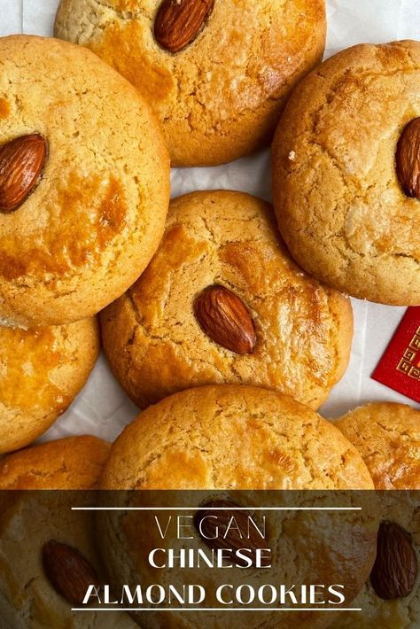 These cookies are the easiest dessert to make for Chinese New Year. They are crispy and buttery with a subtle amount of almond flavoring, for sure a crowd favorite. Chinese New Year Desserts, Chinese Almond Cookies, Easiest Dessert, Vegan Chinese, New Year's Desserts, Almond Cookie, Almond Meal Cookies, Dessert To Make, Vegan Cookies Recipes