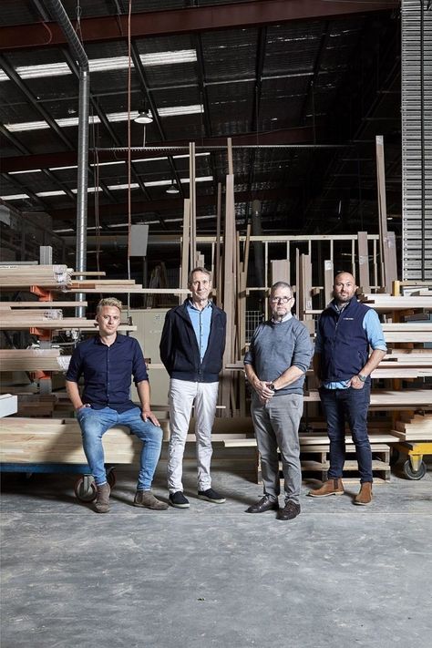 It is something of a rarity to find an Australian design business that is 100 years old – even more so when that business is family owned and operated. But that is the story of Slattery & Acquroff Stairs, now in its fourth generation and celebrating the milestone of a century in business. #moderninteriors #timberdesign #custombuild #architecturelovers #dreamhouse #housegoals Construction Branding Photoshoot, Industrial Photoshoot, Engineering Photography, Old Photo Restoration, Group Photo Poses, Family Owned Business, Construction Branding, Team Photography, Corporate Portrait