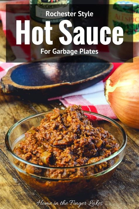 Healthy Garbage Plate, Garbage Plate, Hot Dog Chili Sauce, Hot Dog Sauce, College Food, Chili Sauce Recipe, Future Chef, Meat Sauce Recipes, Hot Sauce Recipes