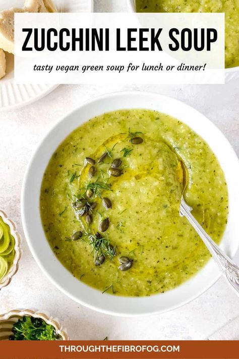 Leek And Zucchini Soup, Zucchini Leek Soup, Courgettes Recipes, Green Soups, Green Vegetable Soup, Soup With Leeks, Histamine Foods, Zucchini Soup Recipes, Cheese Toast Recipe