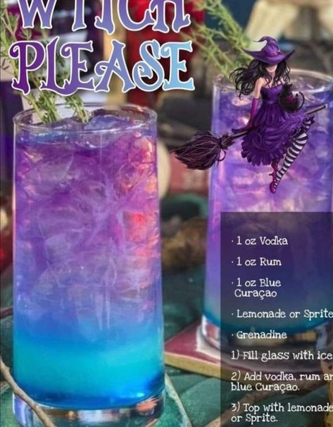 Fruity Mixed Drinks, October Activities, Stem Elementary, Witch Please, Themed Drinks, Blue Curacao, Birthday Party 21, Halloween Food For Party, Looks Yummy