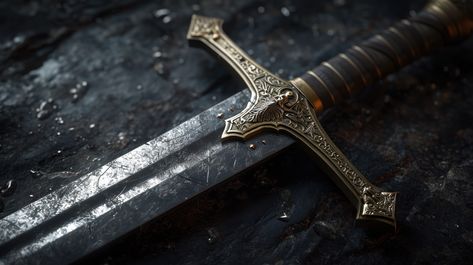 Old Medieval Sword Magical Items, Swords Medieval, Powerful Images, Paint Splash, Main Character, Dragon Art, Fantasy Landscape, Blacksmithing, Knights