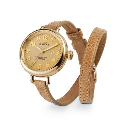 THE BIRDY 34mm Wrap Watches, Travel Packing Ideas, Golden Watch, Gold Watches Women, Fitting Room, Gold Face, Golden Jewelry, Mothersday Gifts, Leather Watch Bands