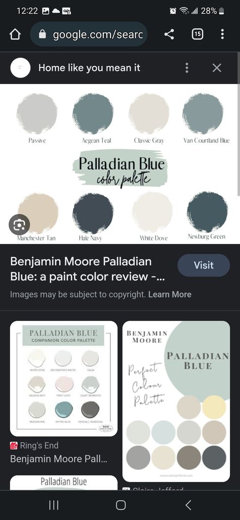 Hale Navy White Dove, Palladian Blue Complimentary Colors, White Dove Benjamin Moore, Manchester Tan, Palladian Blue, Hale Navy, Grey Vans, Home Colors, Blue Colour Palette