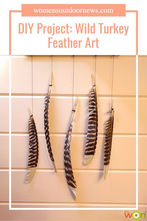 Emily Monroe describes how she captured the essence of a turkey hunt with this cool craft featuring wild turkey feather art. Turkey Feathers Craft, Turkey Feather Art, Turkey Feather Crafts, Turkey Feather Decor, Feather Art Projects, Turkey Hunt, Diy Turkey, Archery Supplies, Turkey Craft