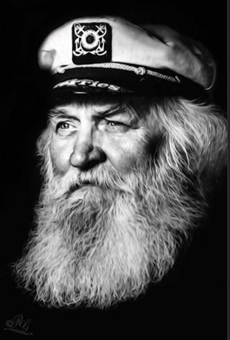 Old Man With Beard, Old Man Portrait, Christopher Paolini, Old Fisherman, Models To Draw, Men With Grey Hair, Grey Beards, Portraiture Painting, Sea Captain