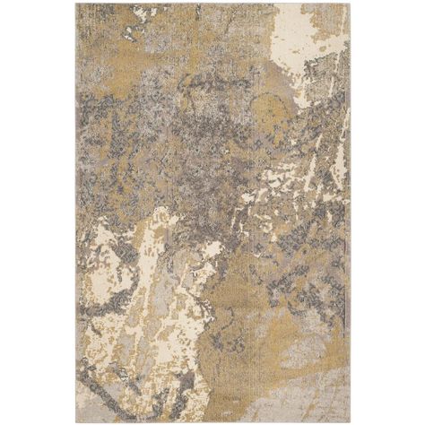 Safavieh Monaco Ivory/Gray 5 ft. 1 in. x 7 ft. 7 in. Area Rug-MNC219S-5 - The Home Depot Safavieh Rug, Solid Area Rugs, Industrial Area Rugs, Gold Rug, Classic Rugs, Abstract Rug, Modern Area Rugs, Color Ivory, Power Loom