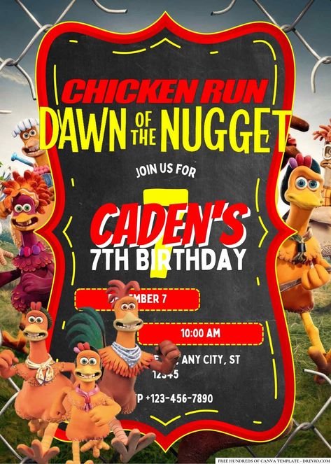 Get 14+ Chicken Run Birthday Invitation Templates Buckle up, coop-mates! Prepare to embark on a cluckingly good adventure as we dive headfirst into the world of Chicken Run: Dawn of the Nugget! If you're looking to throw a birthday party that'll have... Chicken Run Movie, Rainbow Punch, The Nugget, Chicken Run, Favorite Chicken, Chicken Runs, Singing Happy Birthday, Chicken Nuggets, Yum Yum Chicken