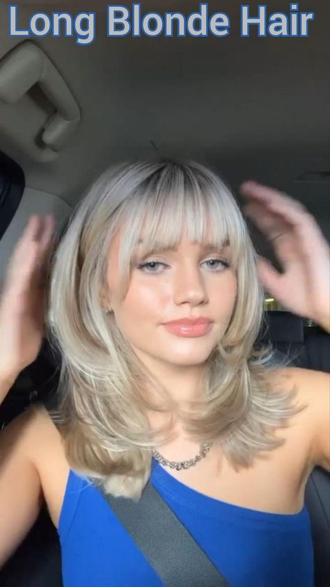 Hairstyle With Layers, Haircut Selfie, Photo Hijab, Layered Hair With Bangs, Blonde Hairstyle, Blonde Hair With Bangs, Cute Hairstyle, Bangs With Medium Hair, Midlength Haircuts