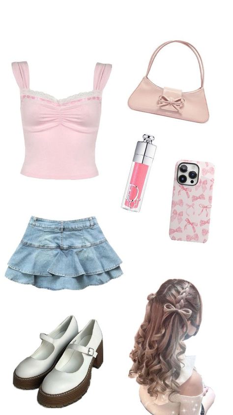 #coquette Coquette Outfit Moodboard, Coquette Outfit Ideas Aesthetic, Simple Coquette Outfits, Pink Style Aesthetic, Cocette Aesthetic Outfits, Coquette Style Aesthetic, Aesthetic Coquette Outfits, Coquette Closet, Coquette Women