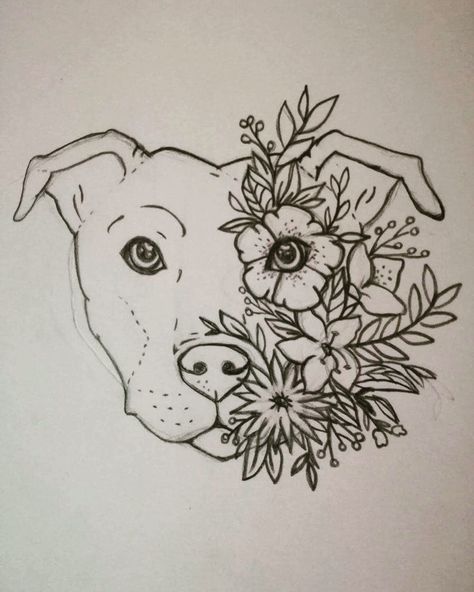 Turn this into a lotus tattoo!! Staffy tattoo Staffordshire bull terrier Floral Flower tattoo Tatoo Dog, Pitbull Tattoo, Tattoo Schrift, Kunst Tattoos, Staffordshire Bull Terriers, Lotus Tattoo, Desenho Tattoo, Staffordshire Bull Terrier, Dog Tattoo