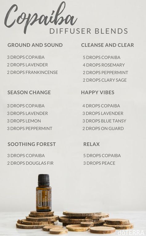 What's your favourite way to diffuse Copaiba? We love this Relax blend! Copaiba Essential Oil, Essential Oils For Babies, Doterra Diffuser Blends, Doterra Essential Oils Recipes, Essential Oil Diffuser Blends Recipes, Young Living Essential Oils Recipes, Essential Oil Diffuser Recipes, Oil Diffuser Recipes, Essential Oil Blends Recipes