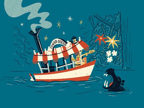 Disney Jungle Cruise, Jungle Cruise, Disney Fan Art, Artsy Fartsy, Limited Edition Prints, Disney Parks, Screen Print, Screen Printing, Limited Edition