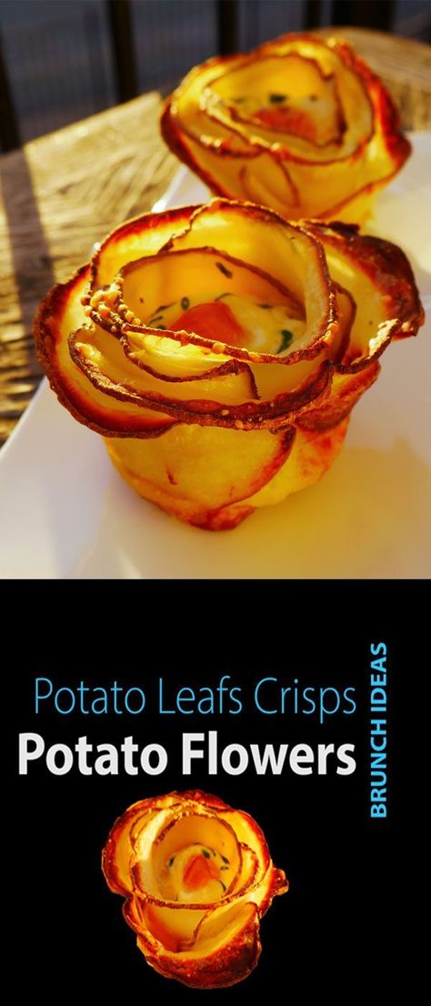 Potato Flowers & Crispy Potato Leafs | Creative Brunch Ideas Have you ever made potato flowers before? What about potato leafs? Both are a cool a step in the direction of fun playful food creations. With brunch, the sky is the limit when it comes to your creativity. https;//www.butter-n-thyme.com #potato #brunch #flowers Crock Pot Potato Recipes, Baked Potatoes In Crock Pot, Creative Brunch Ideas, Baked Potatoes On The Grill, Potatoes In Crock Pot, Potato Flowers, Brunch Flowers, Potatoes On The Grill, Crock Pot Potato