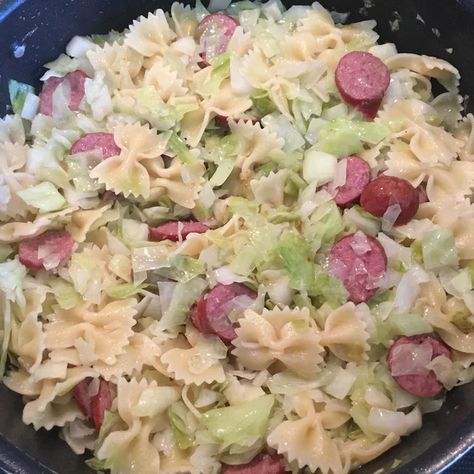 Kilbasa Sausage Recipes, Smoked Sausage Recipes Pasta, Cabbage And Smoked Sausage, Sausage Cabbage, Sausage Pasta Recipe, Smoked Sausage Pasta, Cabbage And Noodles, Quick Pasta Dishes, Smoked Sausage Recipes