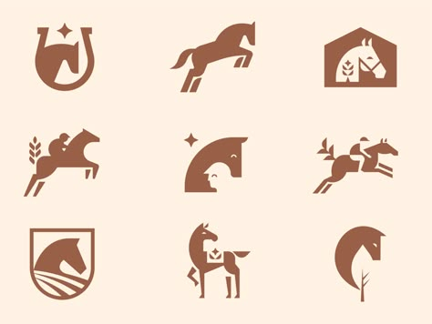 Horse Icon Logo, Horse Riding Logo Design, Equestrian Logo Ideas, Equestrian Logo Design, Horse Logo Inspiration, Horse Farm Logo, Equestrian Branding, Logo Cheval, Equine Logo Design