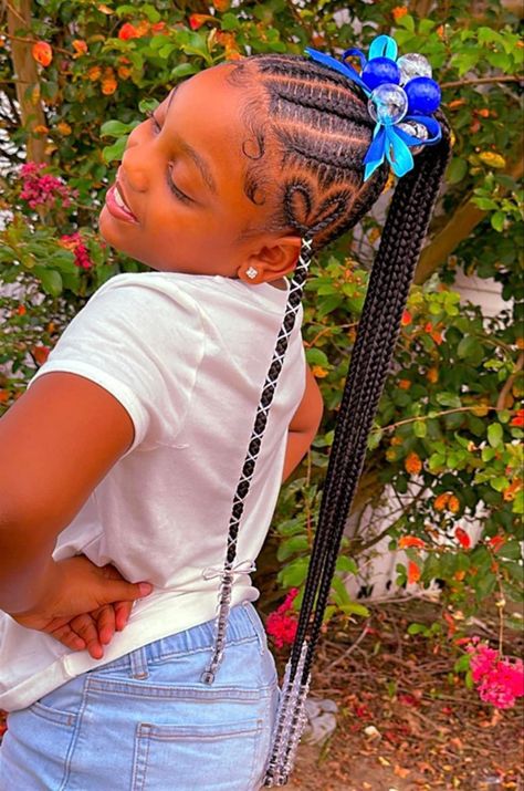 5 Grade Hairstyles, Hairstyles For 9 Year Girl Black Braids, Cute Back To School Braids, Braids For 10yr, Cute Hairstyles For Year 7 Old Braids, Hairstyles For 7 Year Girl Black, Kids Scalp Braids Girl Hairstyles, Braided Hairstyles For 10-12, Kids Feed In Ponytail