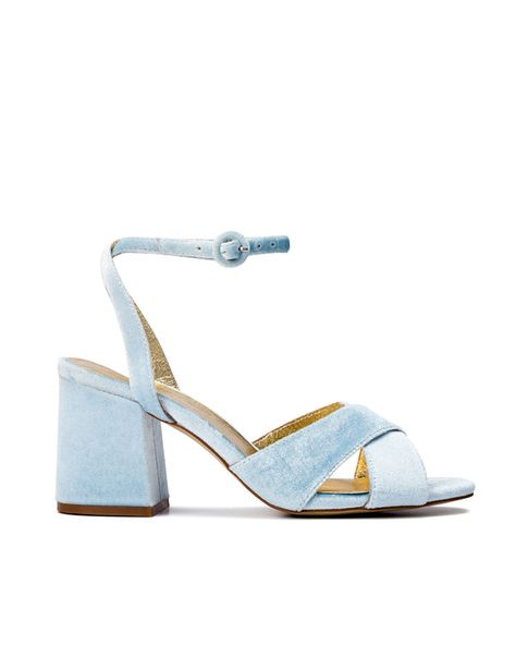 After something borrowed, something blue? Walk down the aisle with our stunning blue wedding shoes. Shop now for blue bridal shoes at Forever Soles. Block Heel Bridal Shoes, Bridal Shower Shoes, Blue Velvet Heels, Best Bridal Shoes, Blue Bridal Shoes, Dreamy Sky, Velvet Block Heels, Beach Wedding Shoes, Shower Shoes