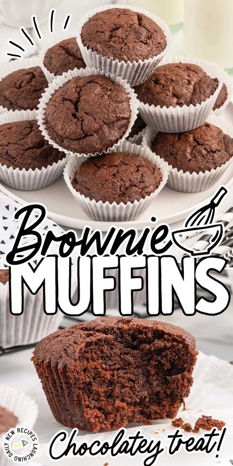 Brownie Muffins Muffin Tin Brownies, Classic Brownies, Brownie Brittle, Ultimate Brownies, Brownie Muffins, Muffins Easy, Muffin Tin Recipes, Chocolate Delight, Brownies Recipe