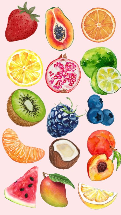 Frutas Aesthetic, Fruit Collage, Art Story, Art Collage Wall, Summer Wallpaper, Scrapbook Stickers, Secret Santa, Wall Collage, Doodle Art