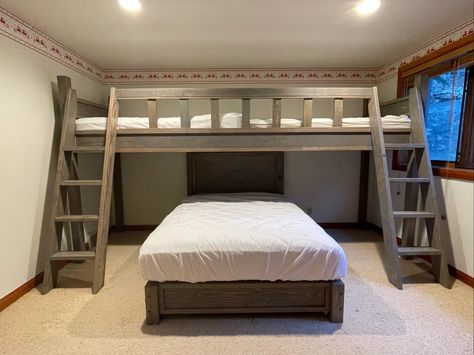 Quad Full Bunk Beds, Quad Bunk Beds, Murphy Bed Couch, Bunk Bed Plan, Bunk Bed Rooms, Adult Bunk Beds, Custom Bunk Beds, Bunk Bed Plans, Queen Bunk Beds